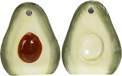 Pacific Giftware Juego de salero y pimentero de cerámica con aguacate