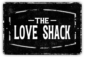 The Love Shack Vintage Black and White 8" X 12" Metal Sign