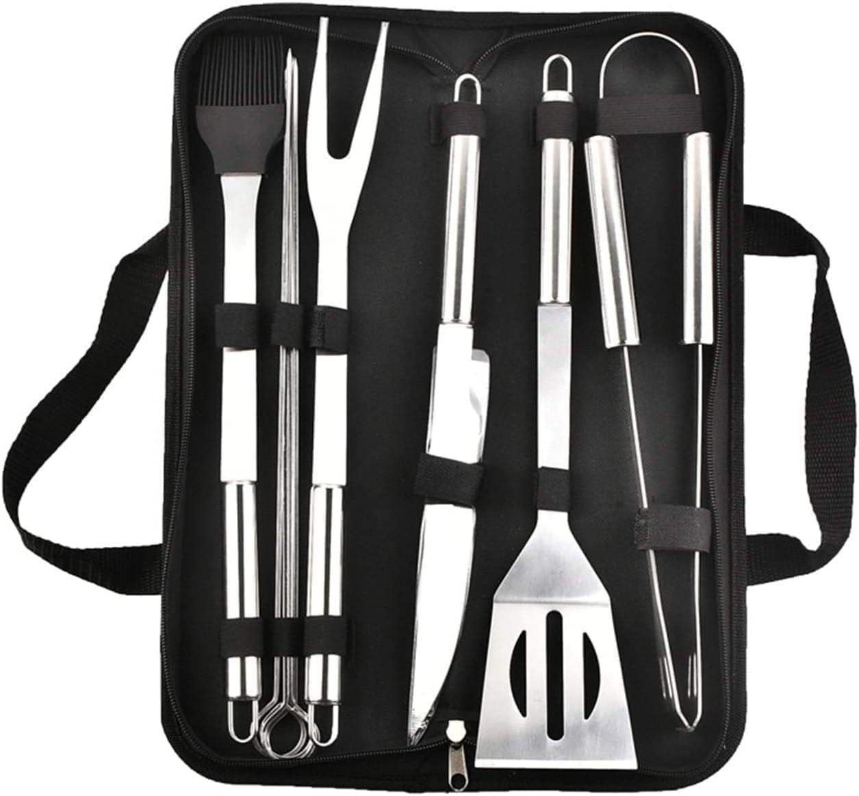 Ultimate 9-Piece BBQ Grill Tool Set in Classic Silver and Black