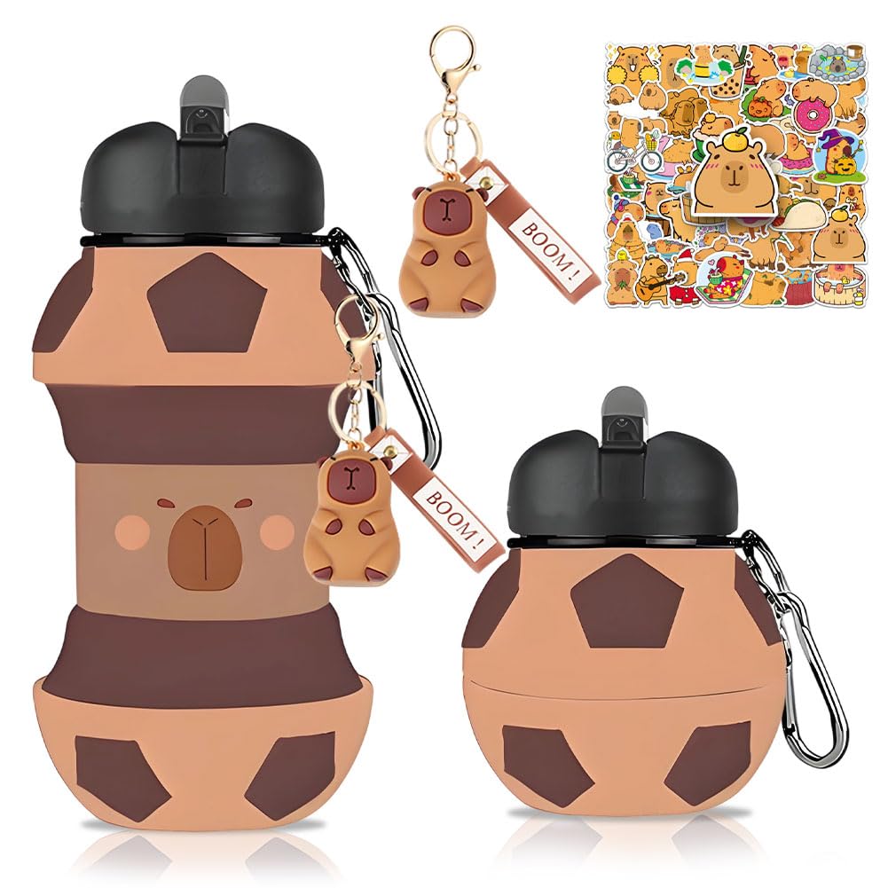 Bouteille D'eau Pliable En Silicone De Haute Qualité Sans BPA Resistante A La Temperature Bouteille De 600 Ml Pour Le Sport Les Activites De Plein Air Le Camping