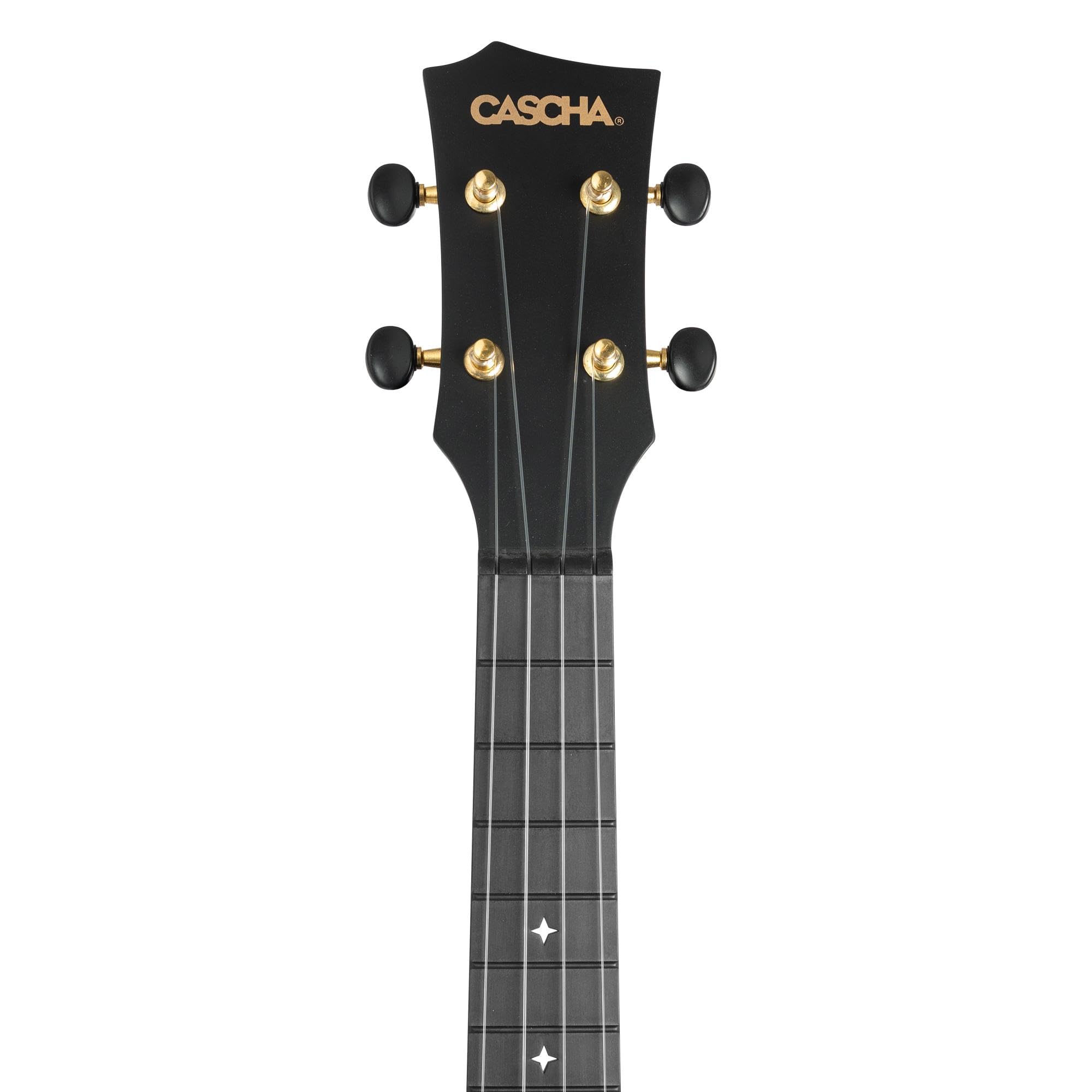 CASCHA Konzert Ukulele Set aus Kohlefaser I Carbon Ukulele Starter Kit mit 3 Plektren Tasche Gurt I Ukulele Set Fluorcarbon Saiten I Kleine Hawaii Gitarre für Anfänger Fortgeschrittene I Schwarz