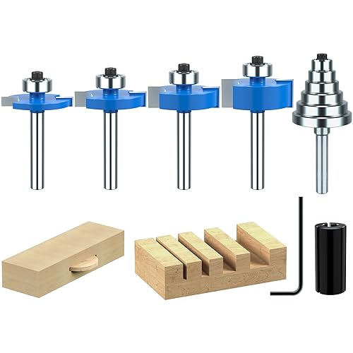 Broca de enrutador Rabbet de vástago de 14 de pulgada de 18 pulgadas, 14 pulgadas, 38 pulgadas, 12 pulgadas, altura de corte, 4 piezas de broca de