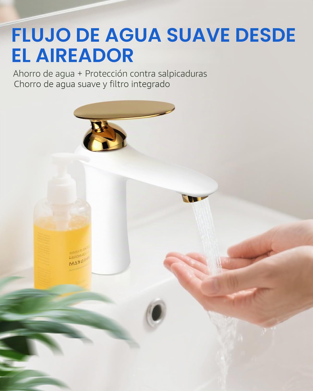 Grifo de Baño,Ggrifo Lavabo Dorado Grifo de Lavabo de Latón Antiguo,Grifo de Agua Caliente y Fría Mezclador Fregadero