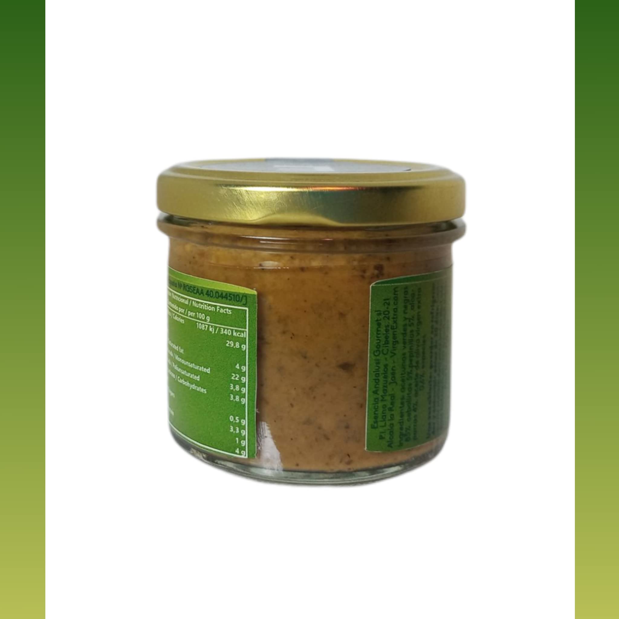 Paté artesano de Aceituna Verde con Aceite de Oliva Virgen Extra 110gr