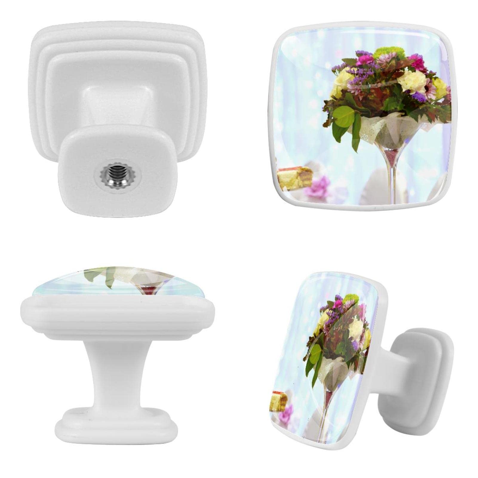 Boutons pour armoires et tiroirs Fleurs et gâteau | Créez un meuble rempli de souvenirs