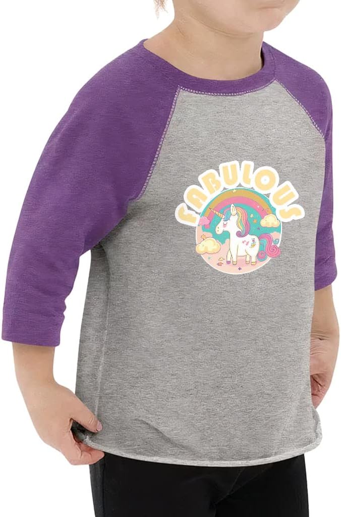 Fabulous Toddler Baseball T-Shirt - Cartoon 3/4 Sleeve T-Shirt - Cute Kids' Baseball Tee
