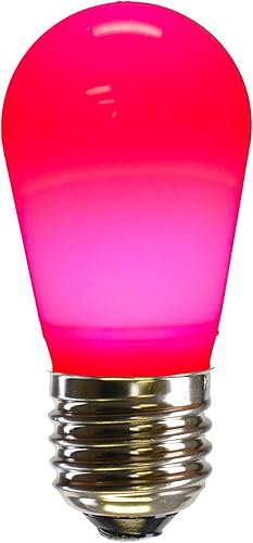 Miniatura 9 de Vickerman Bombilla LED de cerámica amarilla S14 de 1,3 vatios, 130 V, base de níquel medio E26, 5 por paquete.