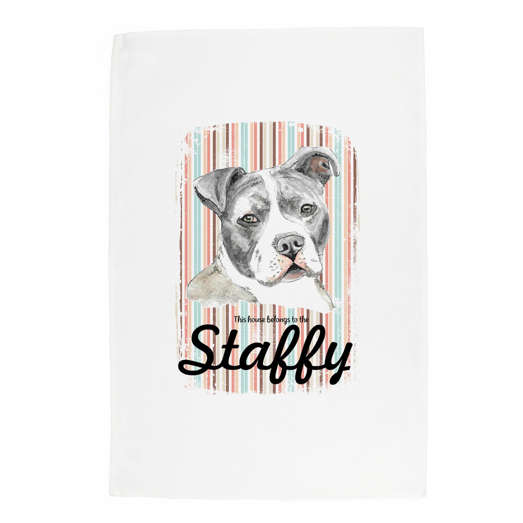 Purely Home Staffy Tea TowelNovelty Dog Themed Gift Kitchen Linen/dish Cloth from B&Q