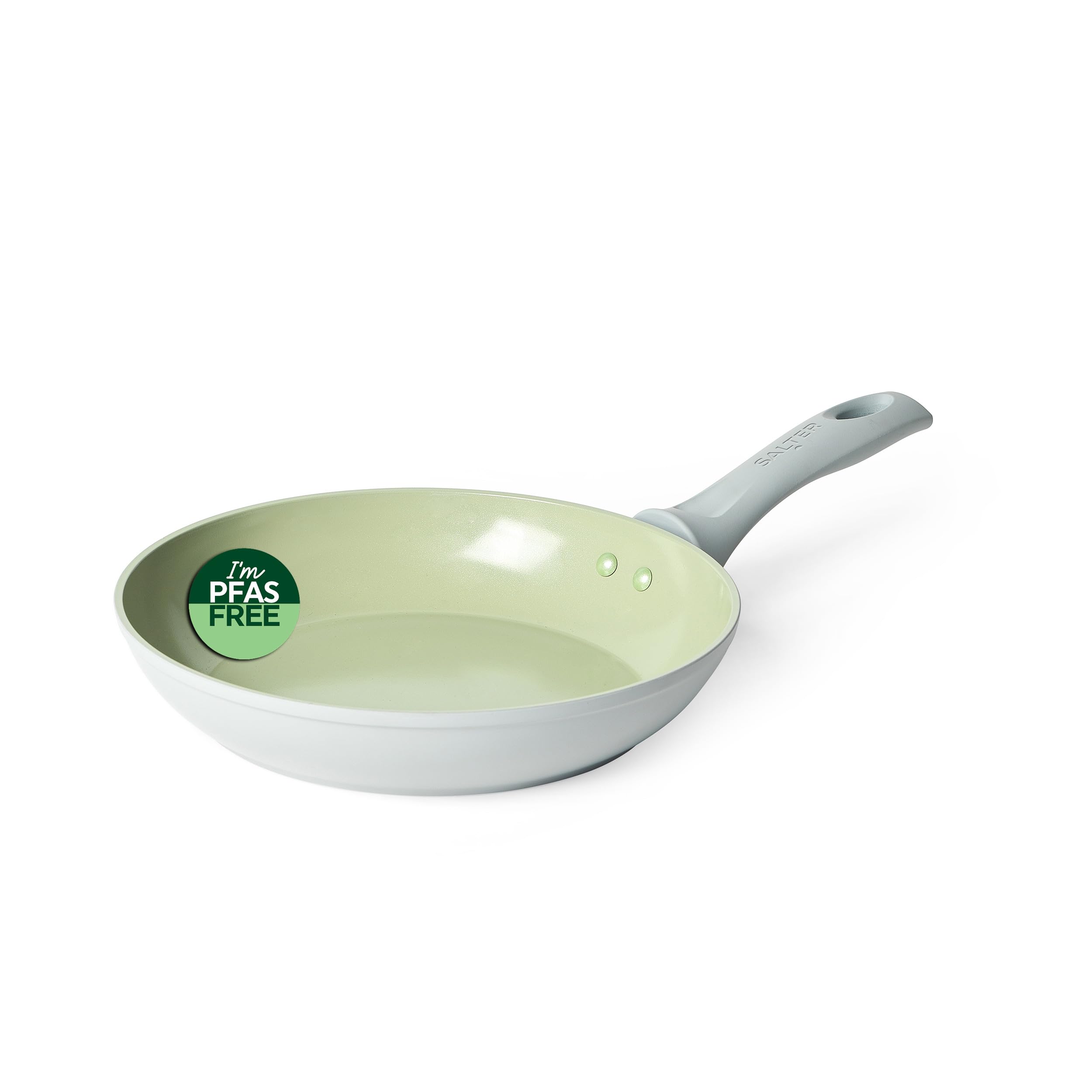 Salter Earth 24cm Frying Pan – Healthy Ceramic Non-Stick Coating, PFAS-Free Induction Cookware, Small Aluminium Egg Pancake Cooking Skillet, Easy Clean, PFOA/PTFE-Free, Stay Cool Handle, Green