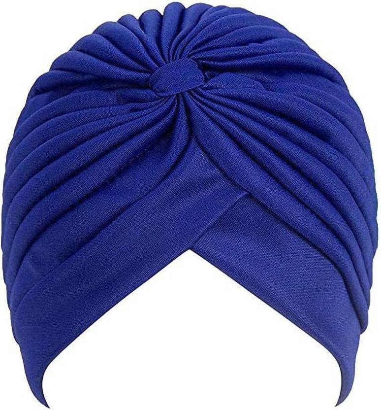 bismaadh Readymade Turban Knot Pleated Stretchable Polyester Pagri Sleep Cap Beanie for Men & Women (Pack of 1)-picture-21