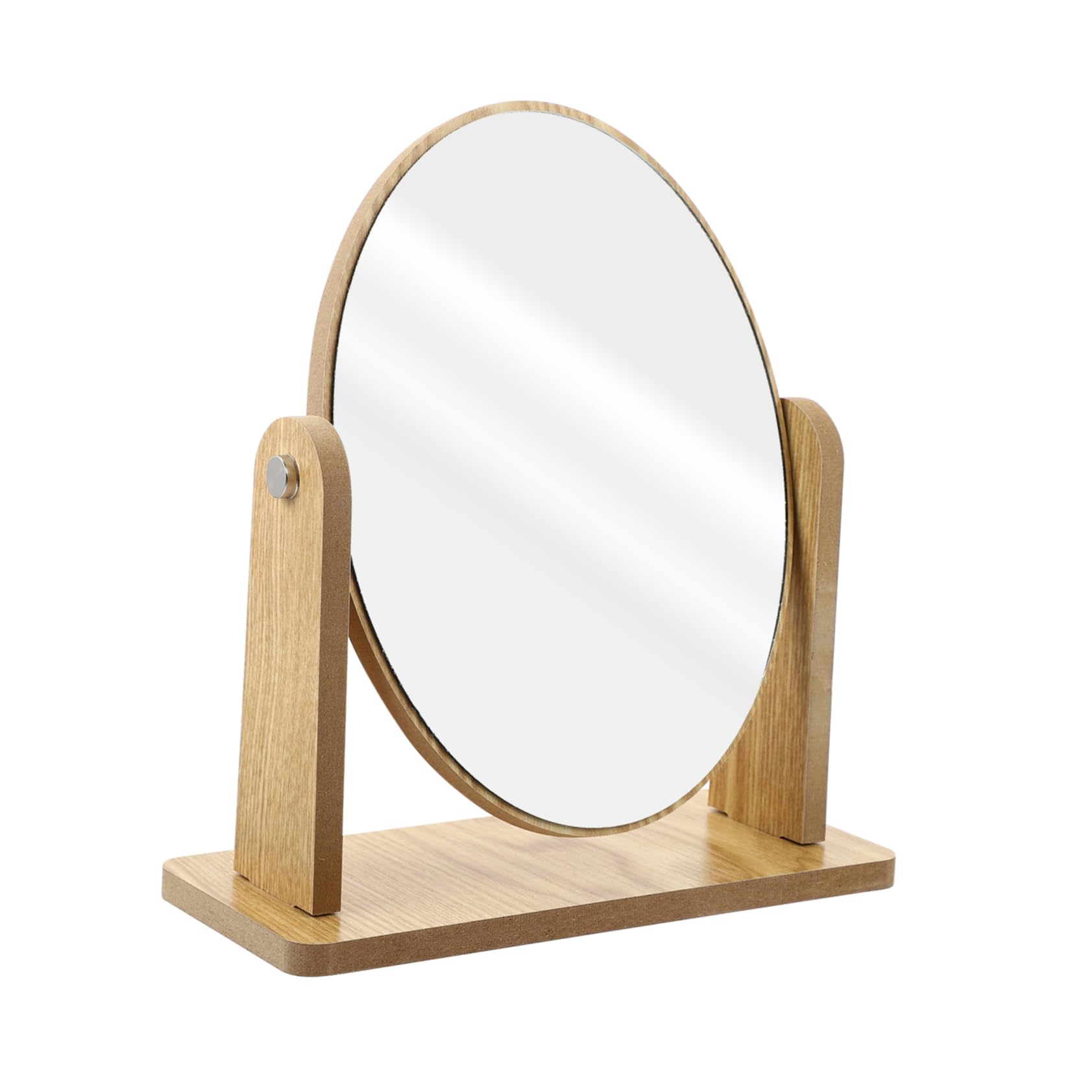 Miroir de maquillage ovale en bois pivotant pour coiffeuse