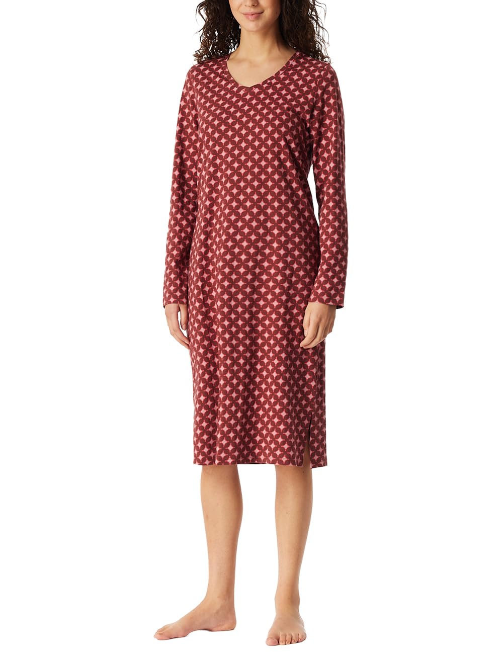 Schiesser Damen Schiesser Damen Nachthemd Langarm Weiche Baumwolle Bigshirt mit Taschen - Nightwear Nachthemd