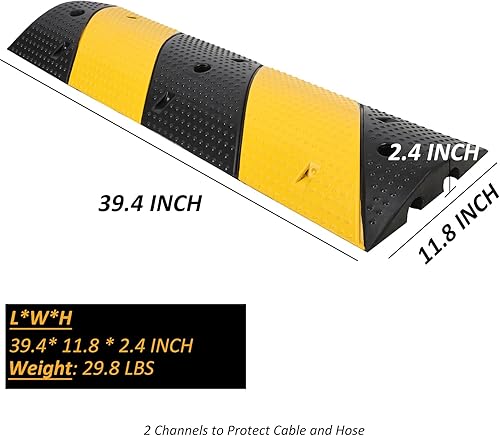 Miniatura 2 de Towallmark Golpe de velocidad de goma de 3.3 pies, 2 paquetes de 2 canales modulares de alta resistencia, capacidad de carga de 25,000 libras, rampa