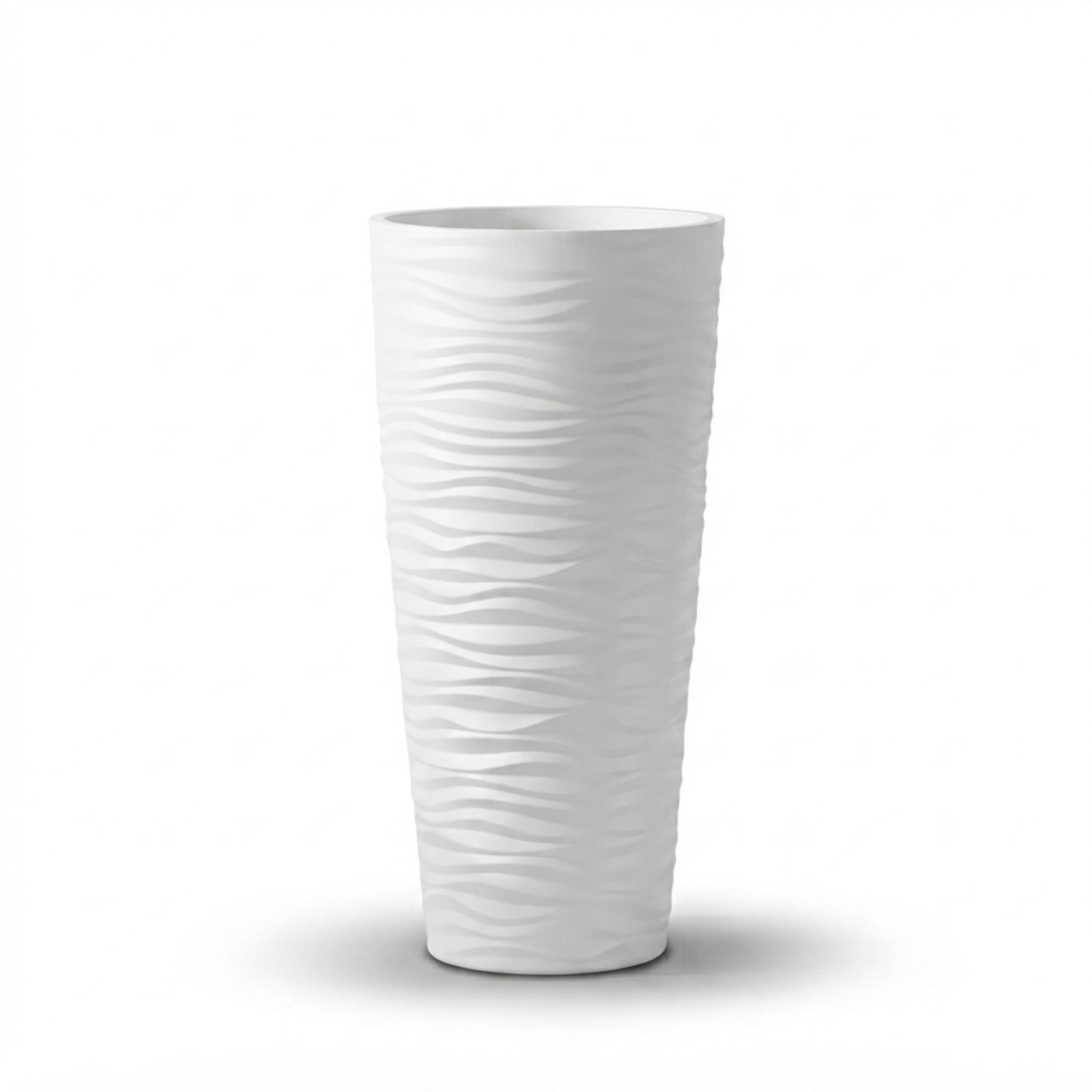 Langer Blumentopf L Vase weiß 80 cm Pflanzgefäß für drinnen und draußen
