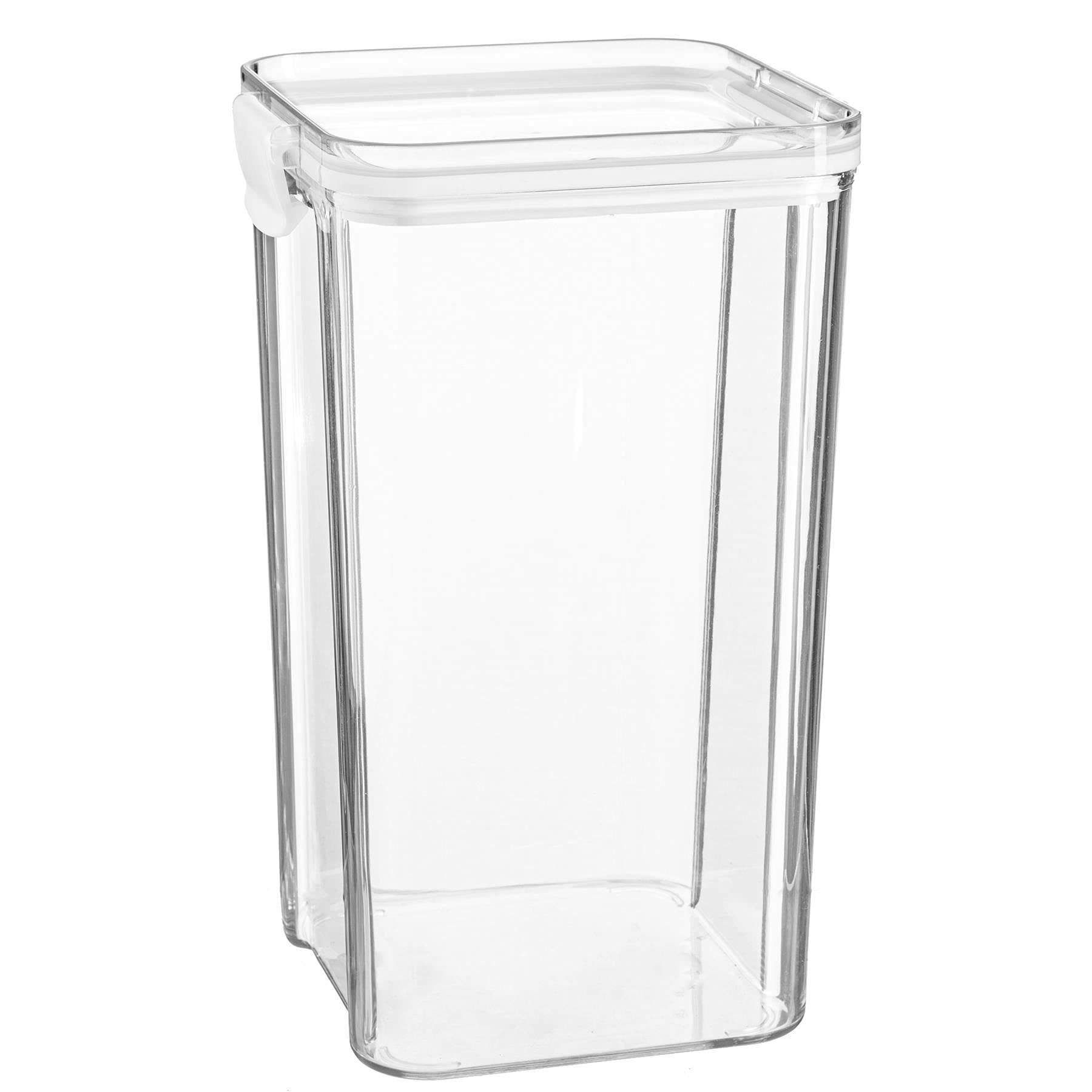 Argon Tableware Food Storage Container - 1.3L - White - Pack of 1 - Clear Airtight Reusable Stackable Freezer Storage Meal Prep Container Lunch Tupperware Box with Clip-Lock Lid