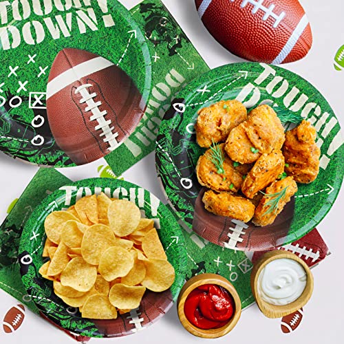 Cenlbj 25SET-GANLANQIU Football Party Supplies Football Themed Disposable Party Tableware With Paper Plates,Napkins,Tablecloth Serves 25 Guests thumb #4