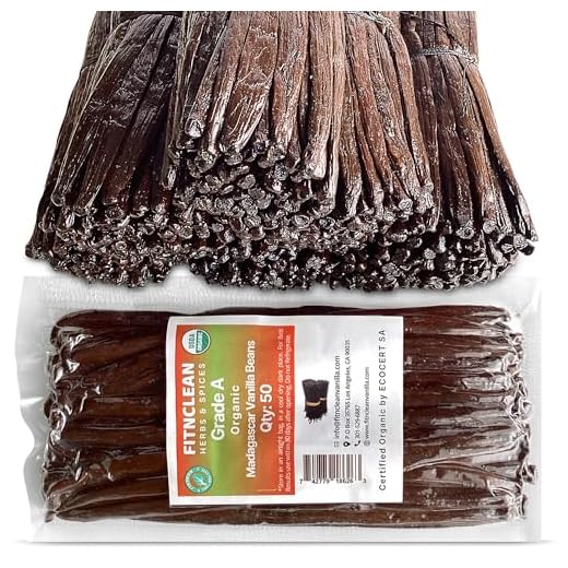 50 Organic Grade A Madagascar Vanilla Beans. Certified USDA Organic~5" by FITNCLEAN VANILLA. Bulk for Extract and all things Vanilla. Fresh Bourbon NON-GMO Pods