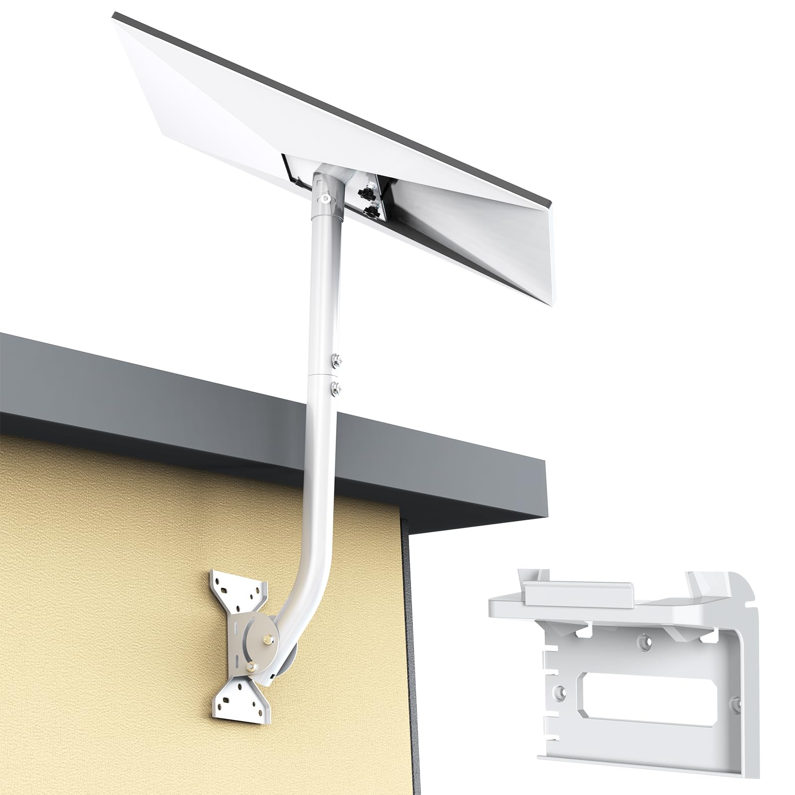 Starlink Mount Gen 3 with Pipe Adapter, Long Heavy Duty Starlink Mounting Kit Compatible with Starlink Gen 3 for Wall/Roof, Adjustable Angle
