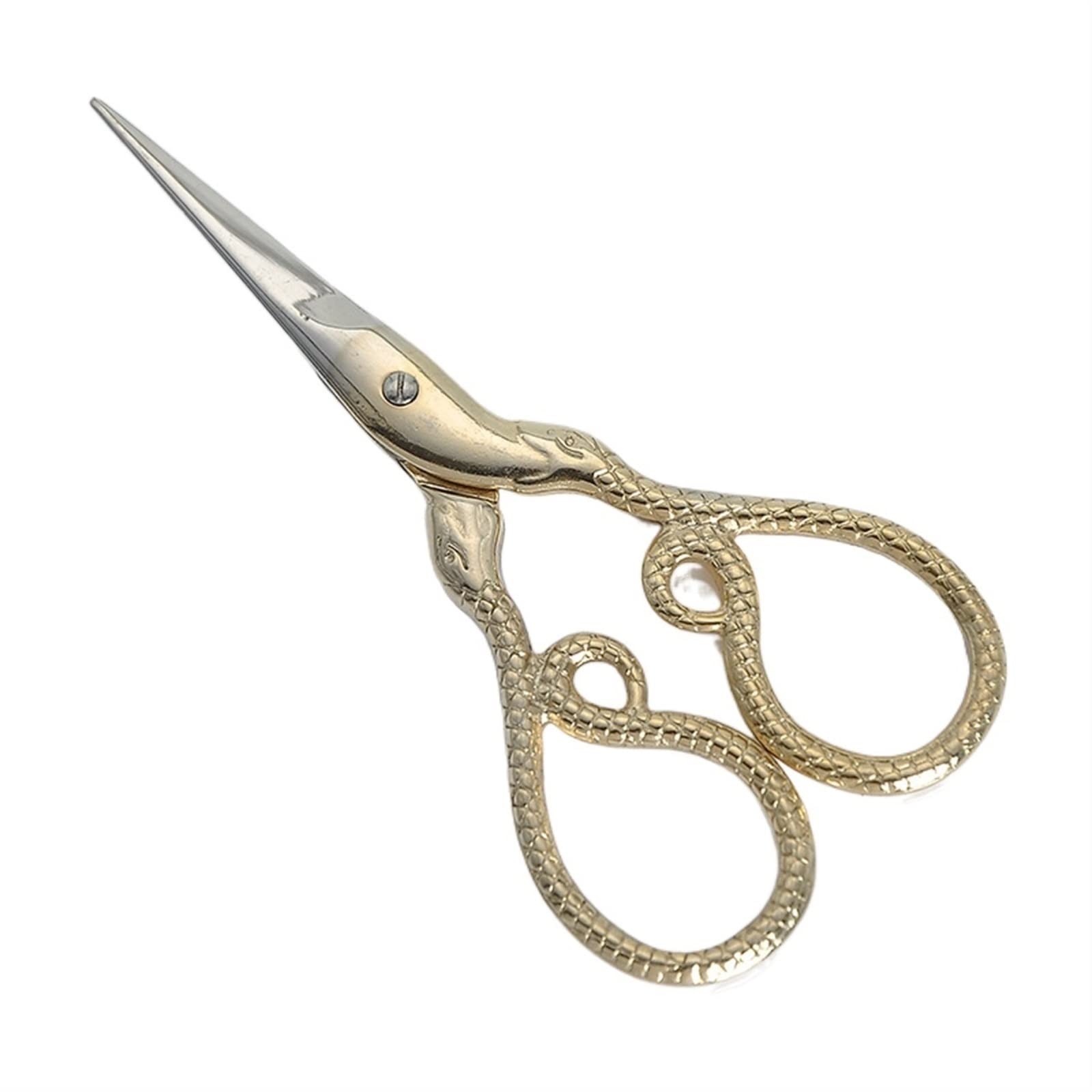 Gthtuhfd Women's Golden Kitchen Scissors Retro Scissors Sewing Tools Stainless Steel Craft Scissors For Sewing Cross Stitch Scissors Yarn