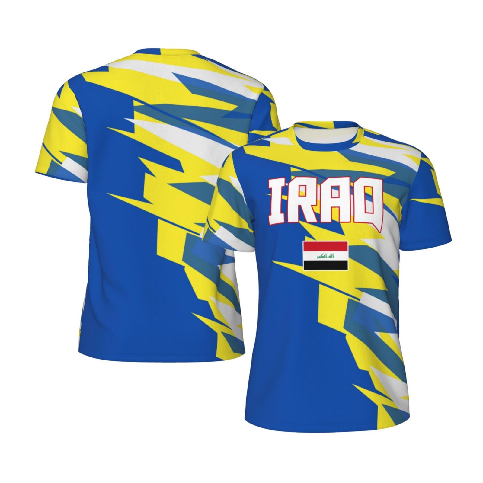 DABOYOZHZH Iraq Flag Cool Iraqans (64) Sports Jersey Mesh T-Shirt 3D Print for Running Cycling Soccer Tennis Fitness Climbing Shirts
