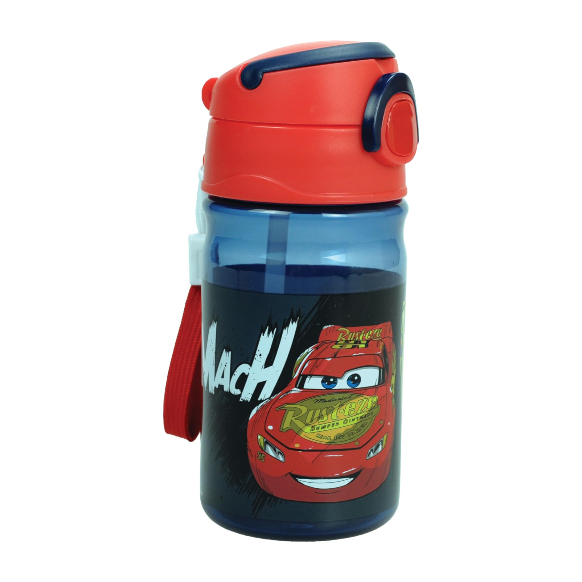 OM SUPPLIES Cars Reusable Sipper Canteen Cycling Lab Dropping Water Bottle Drink Bottle with built-in handle for Easy Carry School Lunch Kids Childrens 350ml (Cars Mach)