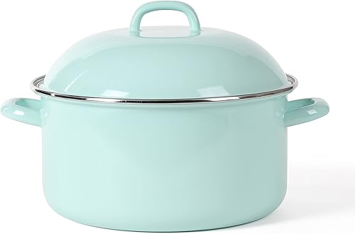 Miniatura 6 de Martha Stewart Thayer - Juego de 2 hornos holandeses esmaltados en acero de 5.5 pulgadas con tapa, color azul martha