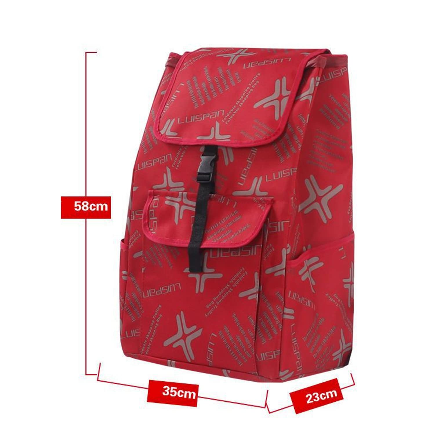 Borsa di ricambio per carrello della spesa/Borsa della spesa impermeabile in tessuto Oxford con borsa di ricambio fronte/retro, grande capacità 3