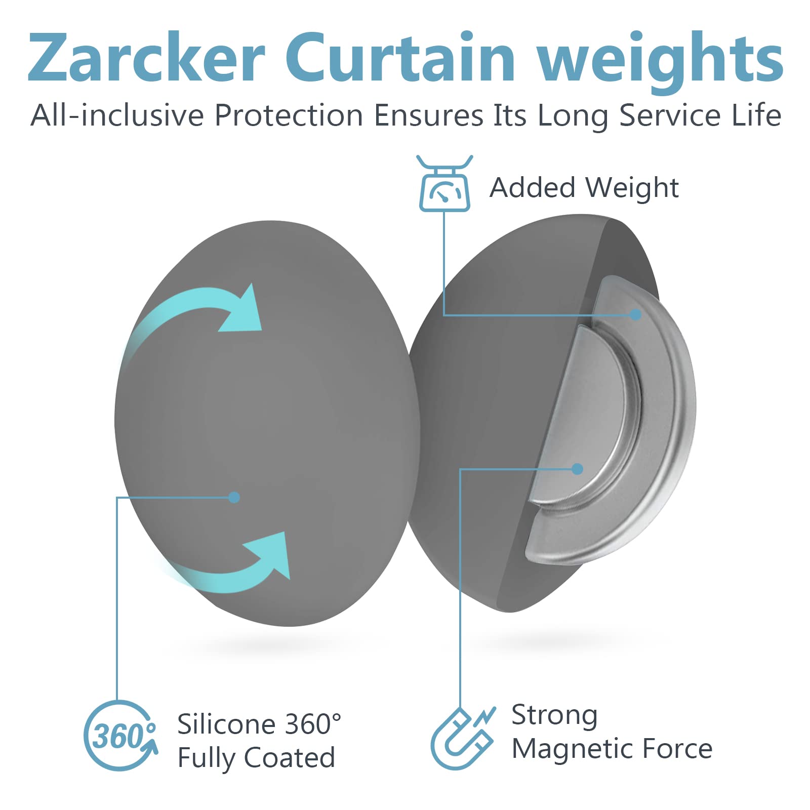 Pesi Per Tenda Doccia In Silicone - 6 Pezzi Bianchi, Anti-Caduta E Anti-Ruggine Per Esterni - Foto 9