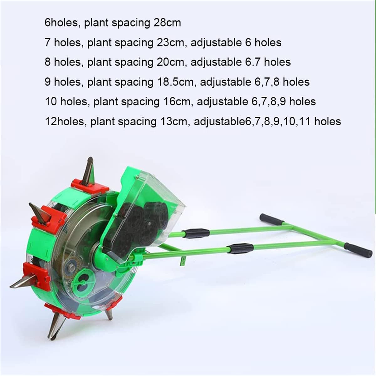 Hand-Push Roller Seeder, Lawn & Garden Spreaders Garden Seeder with Adjustable Depth, Hand-Push Roller Seeder, Seeds Dispenser for Planting Seeding Fertilize