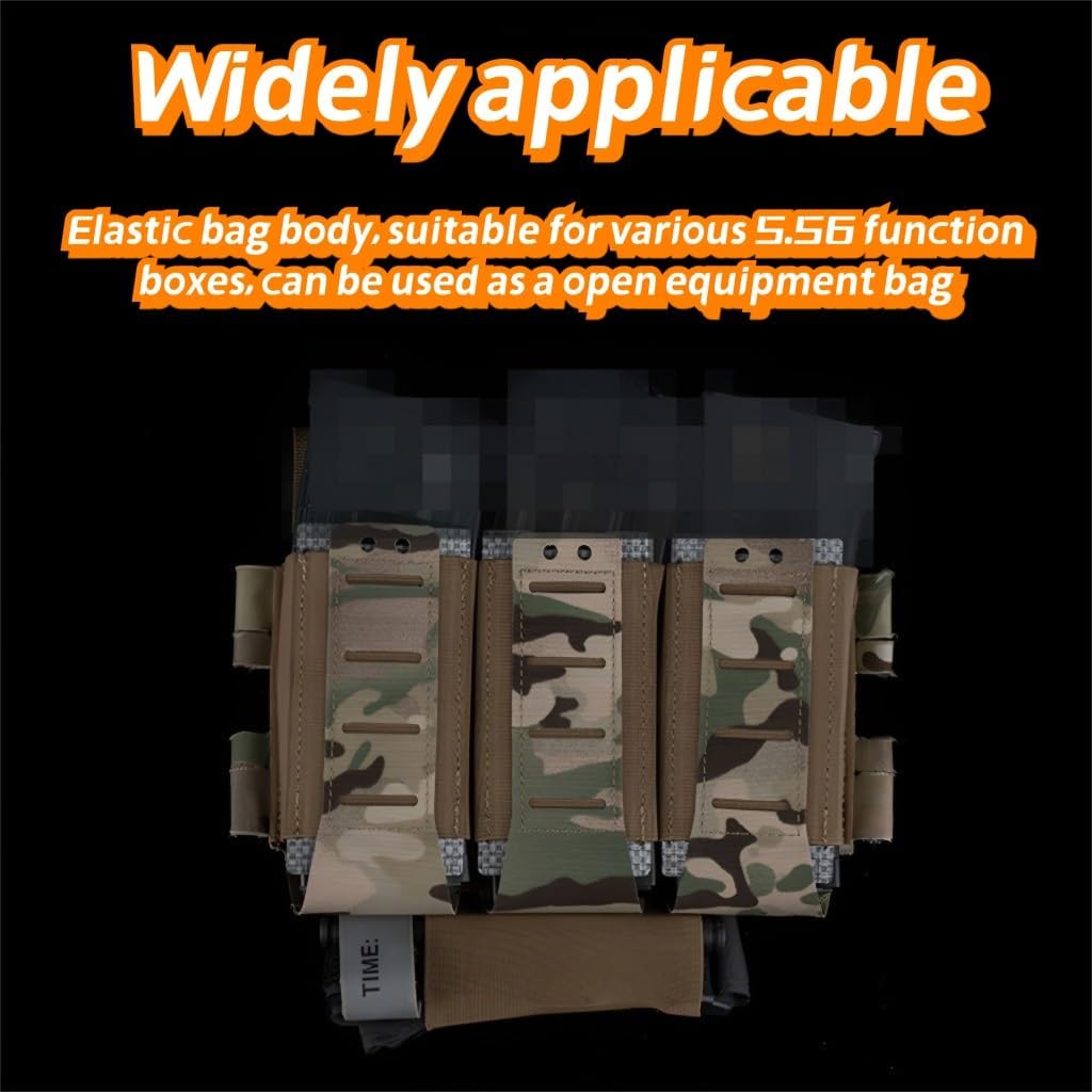 Triple Multi-Functional 5.56 Tactical Gear Expansion Pouch - Nylon, 24 * 18cm, 0.275kg For Team Activities, Tactical Games