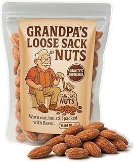 Grandpa's Loose Sack of Nuts Almonds - Funny Gag Gift for Grandpa, Uncle Franks Famous Nut Mixes, Hilarious Healthy Snack for Men, Father's Day, Birthday, Retirement Gifts, Made in USA, Salty Treats for Dad