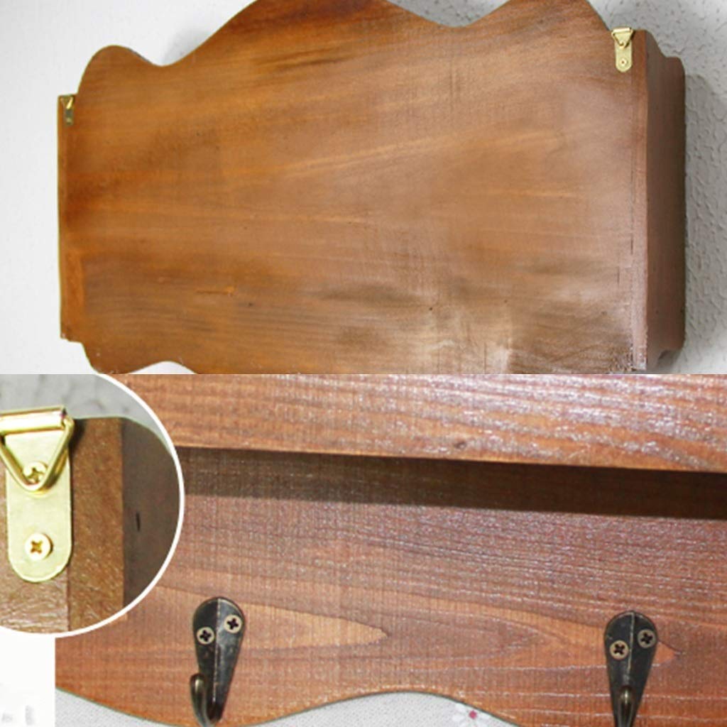Mensola sospesa da parete con portasciugamani, mensola rustica in legno per bagno, cucina, portaspezie, set di 2
