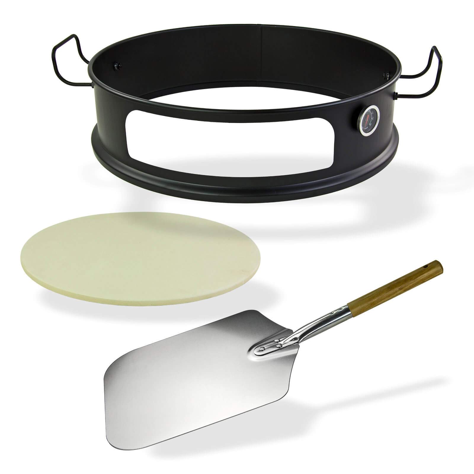 DEMA Grill Pizzaring Set – Pizzaform & Backform für 57 cm Rundgrill & Kugelgrill, ideal für knusprige Pizza, BBQ, Smoker, Grillzubehör, Outdoor Backen