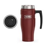 THERMOS Stainless King Vacuum-Insulated Travel Mug, 16 Ounce, Rustic Red