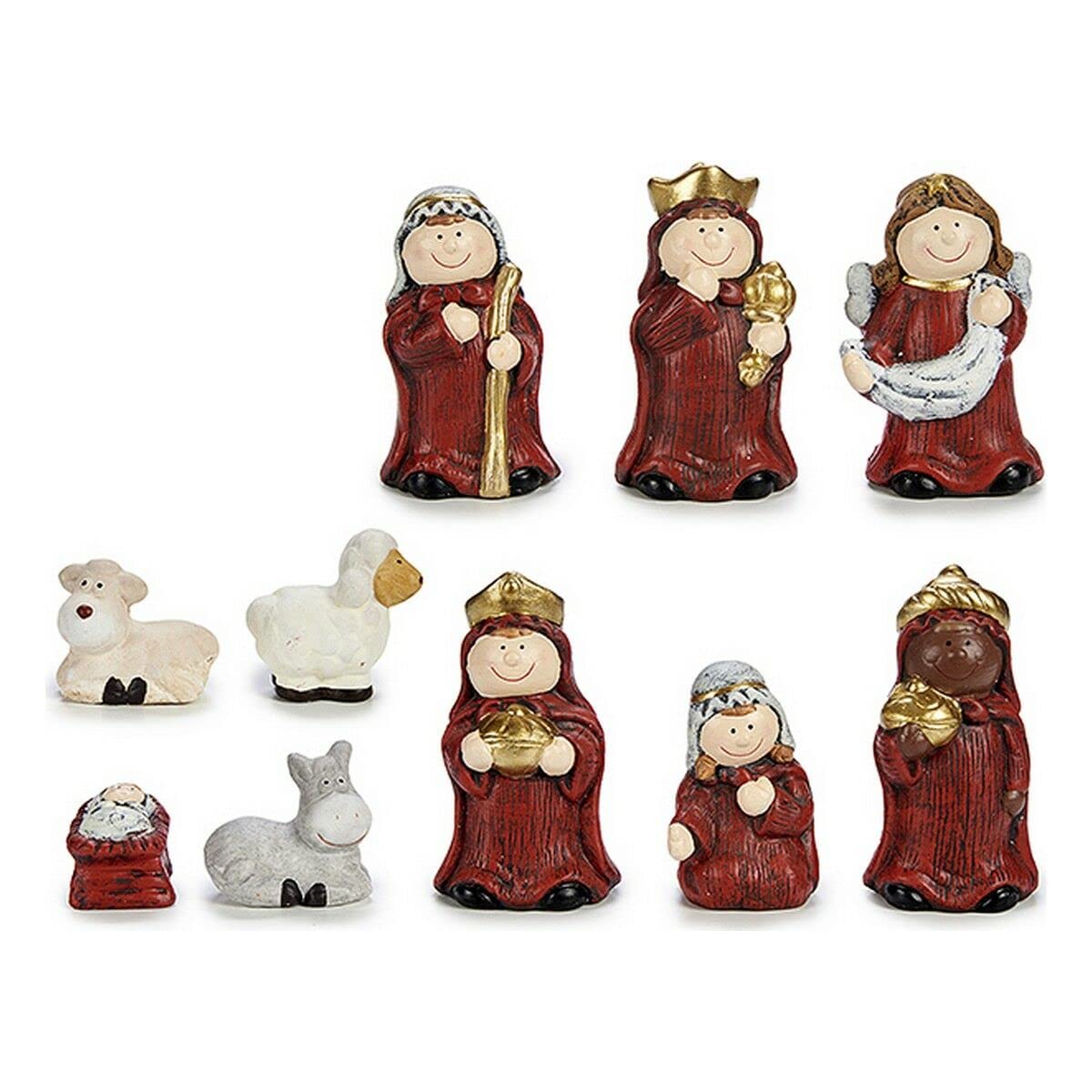 Krist+ Set de Figuras para Belén, Cerámica, Multicolor, Estándar