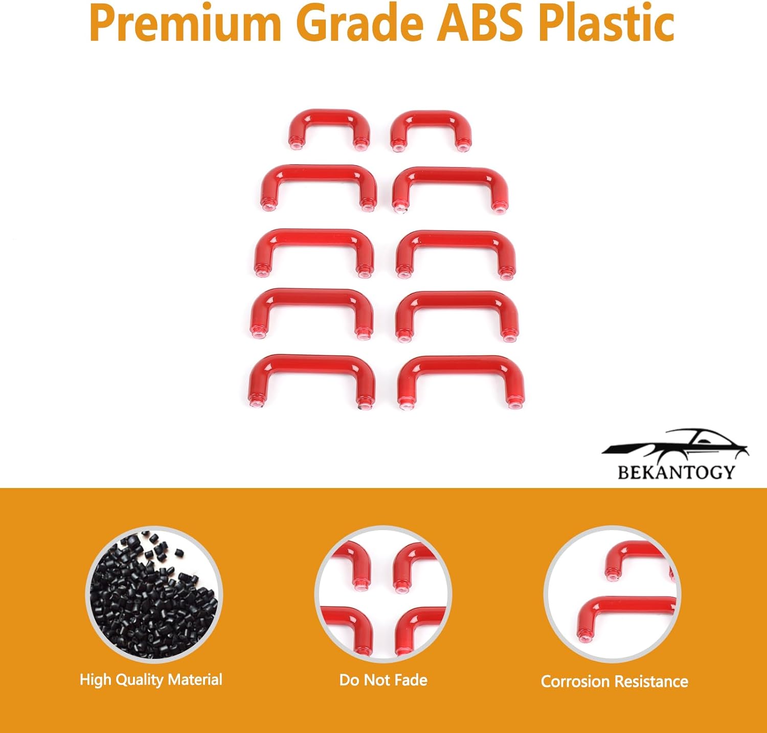 10PCS Top Control Button Trim Replacement Compatible with INEOS Grenadier 2022-2025 ABS Overhead Molle Panel Control Button Side U-Shaped Decorative Interior Accessories (Red)