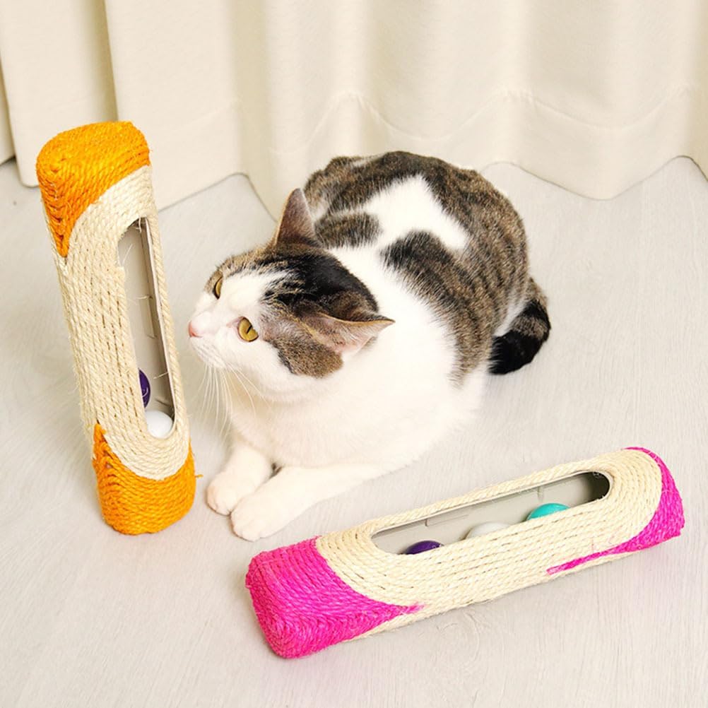 review NOLITOY Cat Scratching Post Rolling Ball Toy, Fun for Kittens, Increases Movement, Good for Cats Health