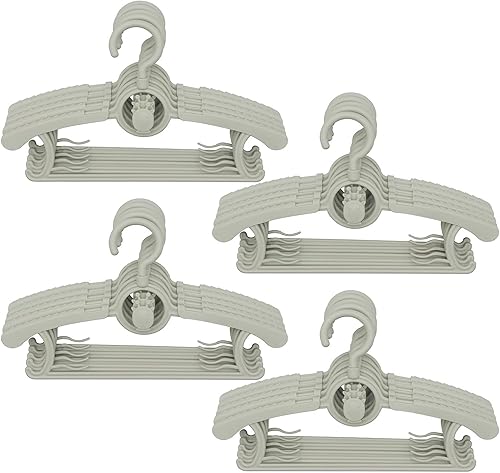 Perchas para bebé, 20 piezas, gancho giratorio de 360, perchas ajustables para niños según el tamaño de la ropa, adecuadas para bebés y niños (gris)