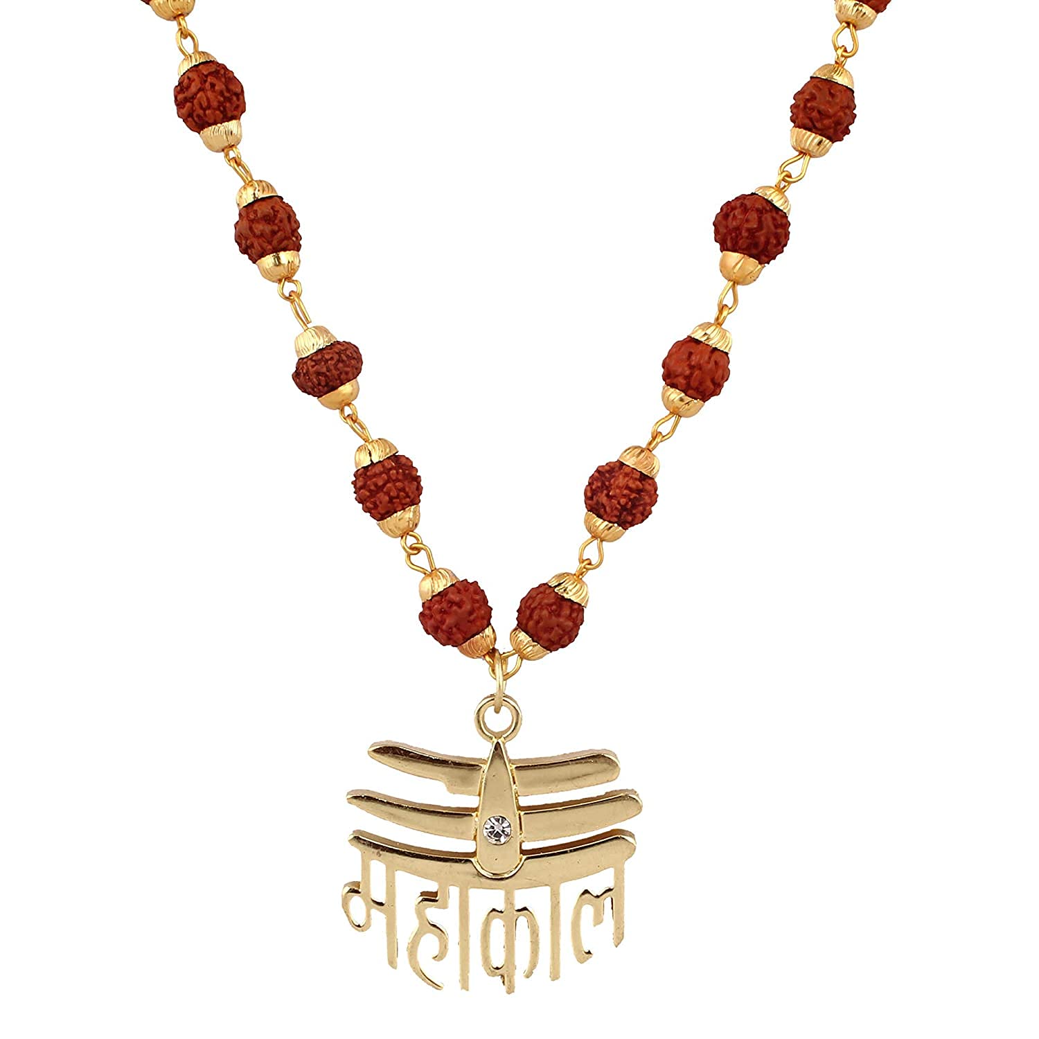 R.S.TRam Shree Traders Non-Precious Metal Lord Shiva Mahakal Locket Wood Pendant for Men and Women (Brown)