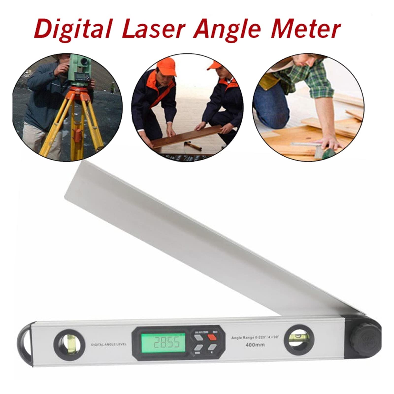Rapporteur d'angle, Numérique Électronique Rapporteur règle angle finder Niveau Jauge de Mesure mètre inclinomètre 0-225 degrés 400 MM métal matériel(1 UK)
