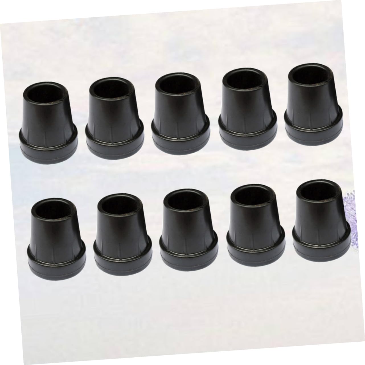 KOMBIUDA 10pcs Walking Cane Tips Walker Accessories Rolling Walker Accessories Elderly Walking Aid Walking Stick Protector Anti-skidding Cane Tips Leg Tips Crutch Tips Black