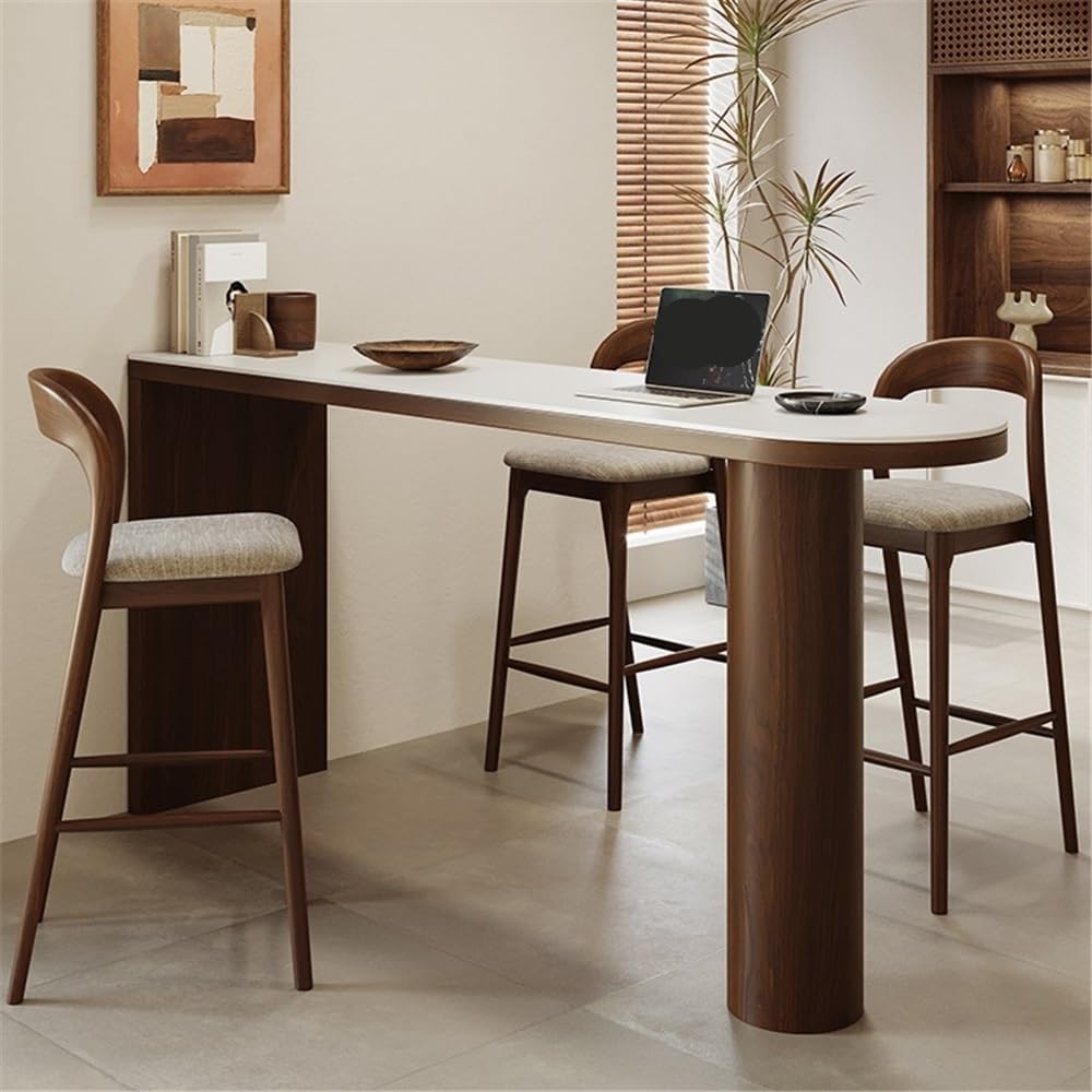 Tables de pub Table de Bar rectangulaire avec Cadre en Bois Robuste, idéale for la Cuisine, Salle à Manger et Le Salon(140 * 45 * 105cm)