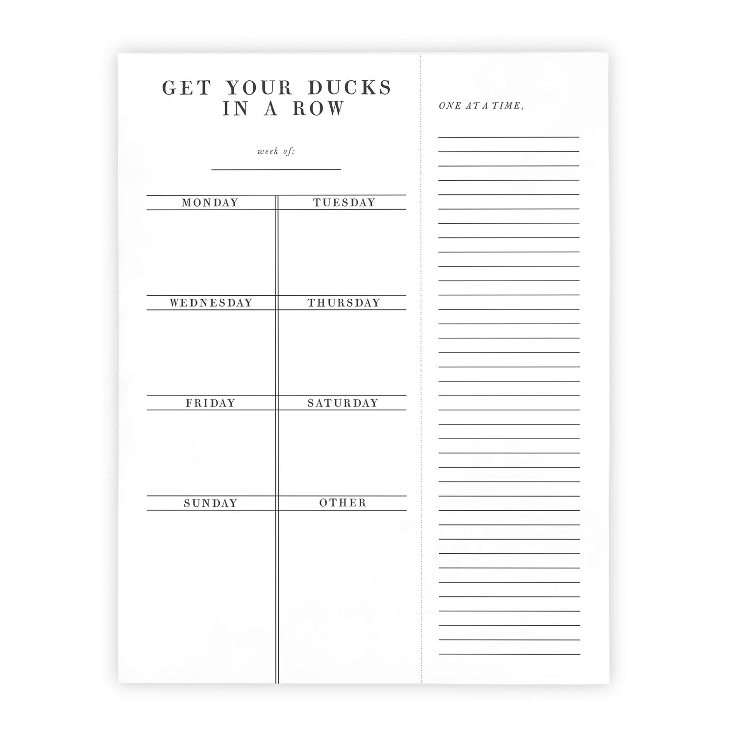 Santa Barbara Design Studio F2F Weekly List Pad, 50-Sheets, Get Your Ducks In A Row