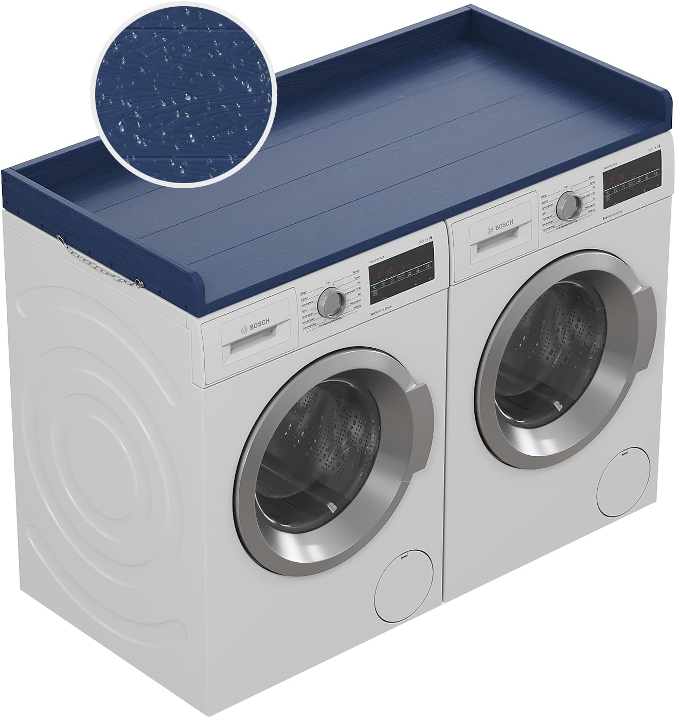 no-installation hdpe washer dryer countertop, washer and dryer topper covers for the top, laundry countertop laundry room organization no water leakage navy blue