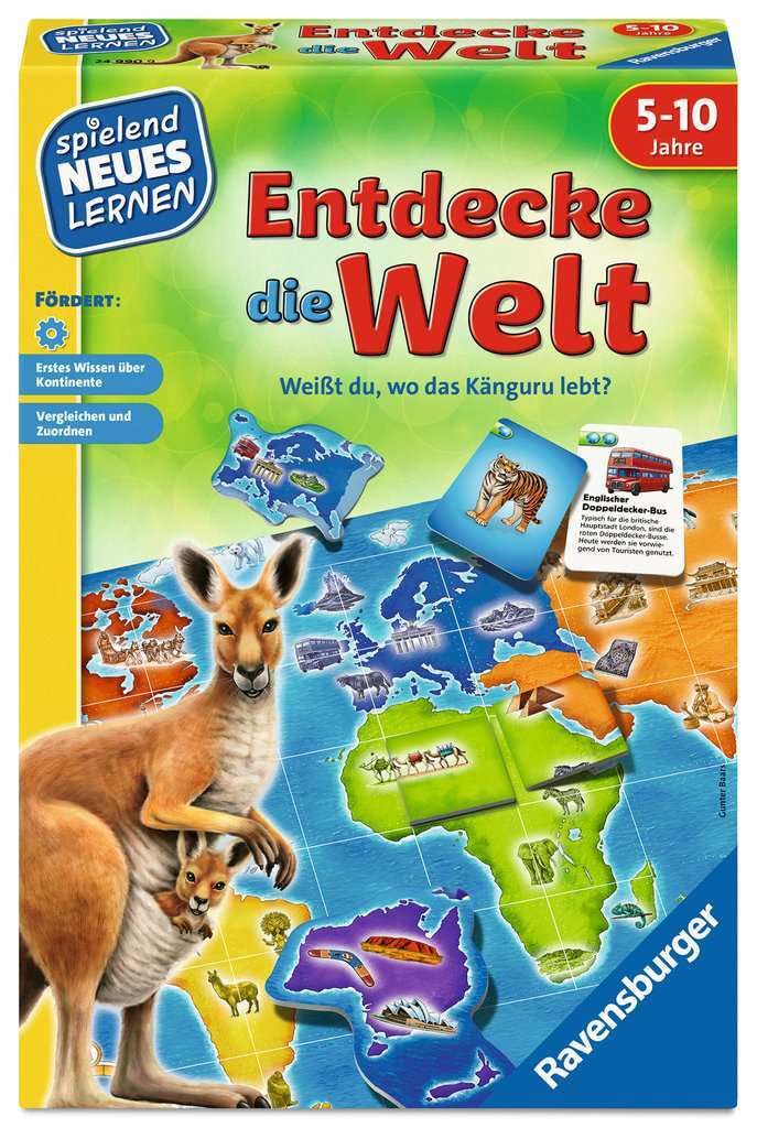 Ravensburger 24990 - Discover the World - Play and Learn for Children, Educational Game for Children from 5-10 Years, Playful Learning for 2-4 Players