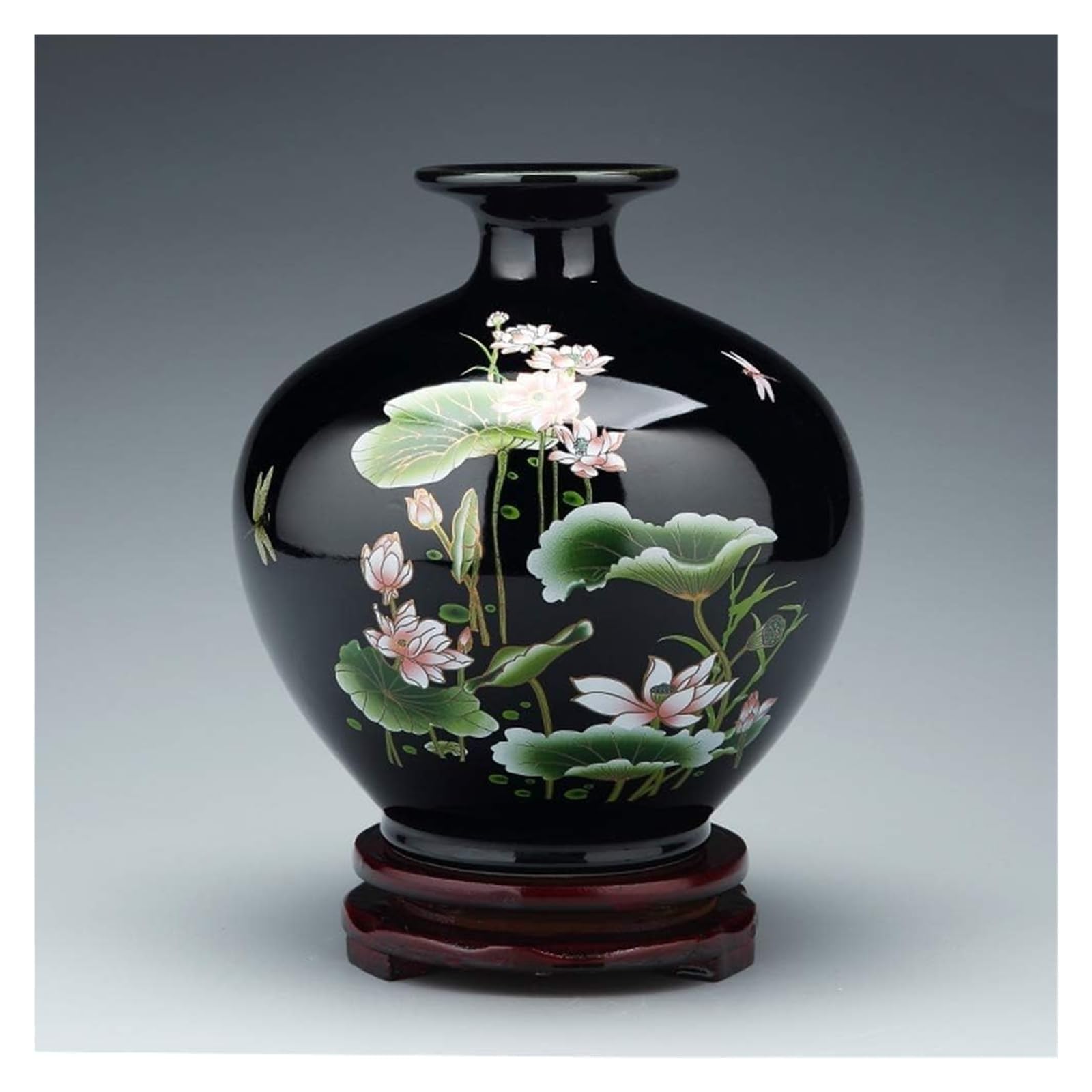 Vase Desktop Porcelain Ceramic Rustic Home Decor Decorative Decorated Porcelain Jars Ideal Decoration for Household Office Party(D)