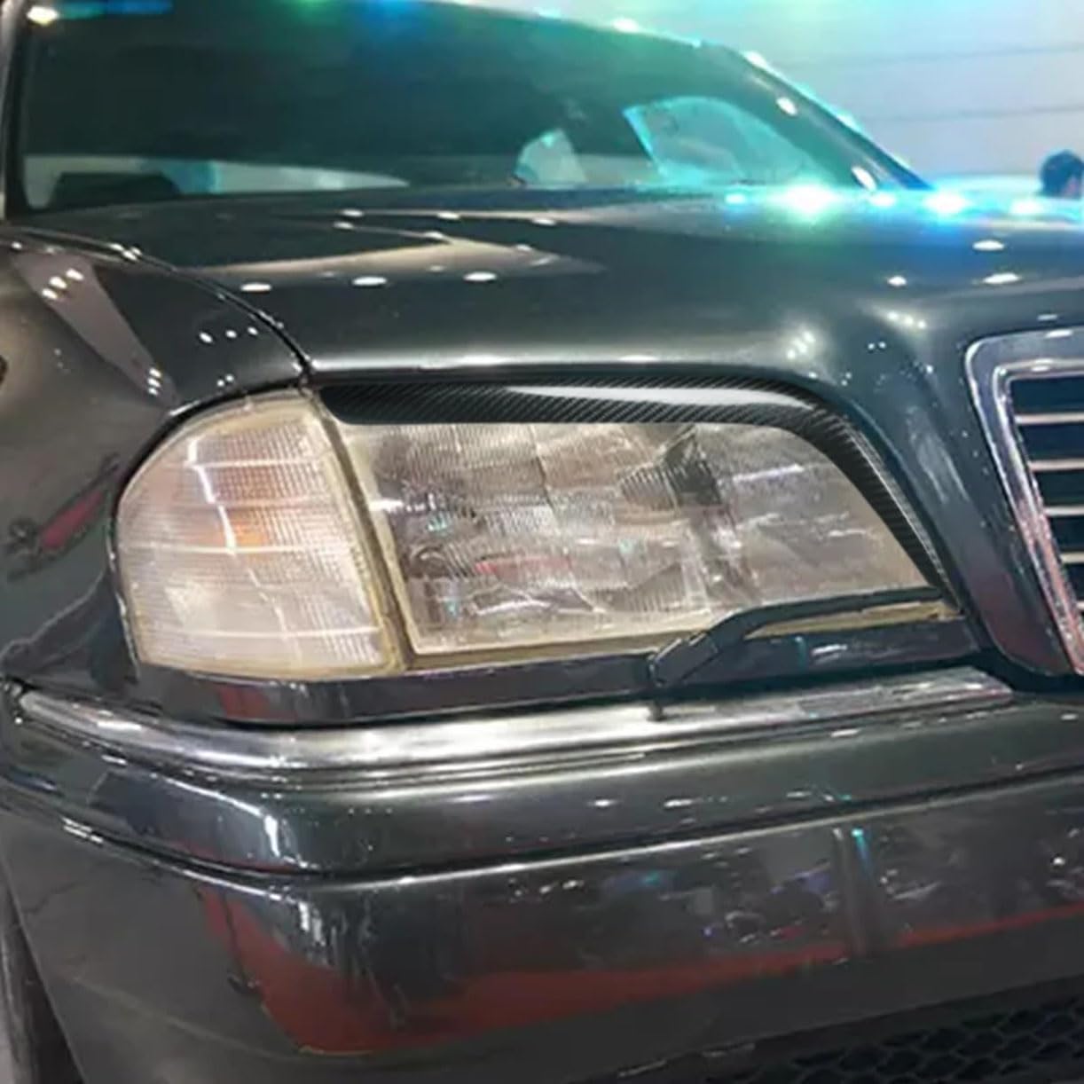 BMIXX Schutz Scheinwerfer Lampe Stirn Scheinwerfer Aufkleber Auto Augenlid Augenbrauen Scheinwerfer Abdeckung, für Mercedes-Benz W202 C-Class C180 C220 C240 C280 C36 1994-2000