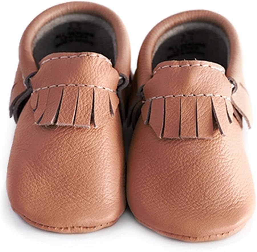 Baby Moccasins, Classic Moccasin, Genuine Leather Shoes for Babies & Toddlers, Classic Brown, Size 5M (Babies & Toddlers)