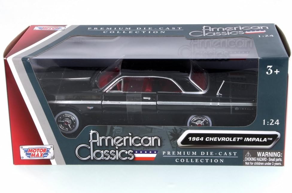 Motor Max 73259Ac-Bk Chevy Impala, Black - 73259Ac-Bk - 1/24 Scale Diecast Model Toy Car