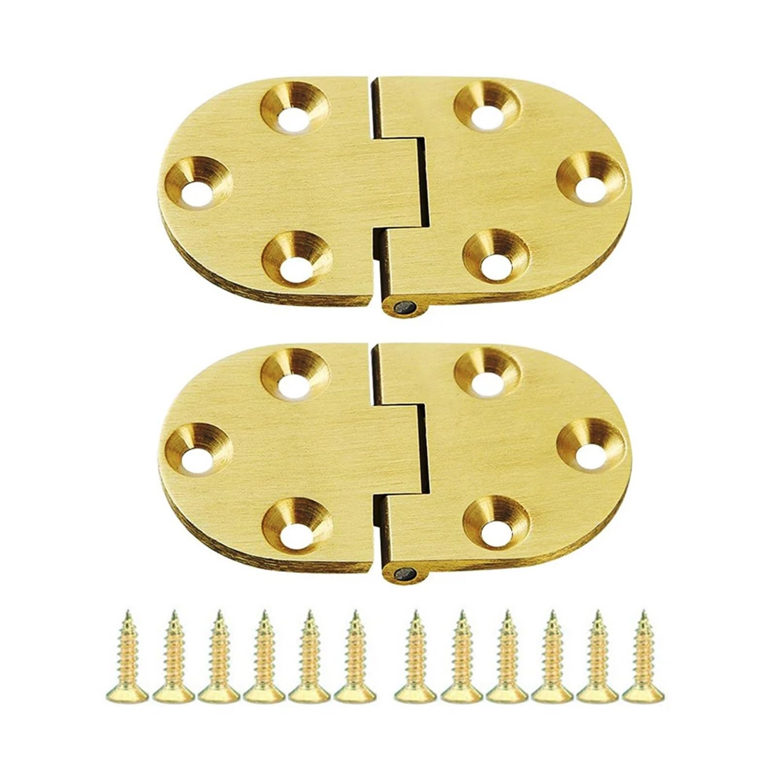 2Pcs 65 * 38mm Brass Doors Hinges Furniture Folding Table Hinge 90 Degree Flap Drop Leaf with Screws for Cabinet for Folding Furniture